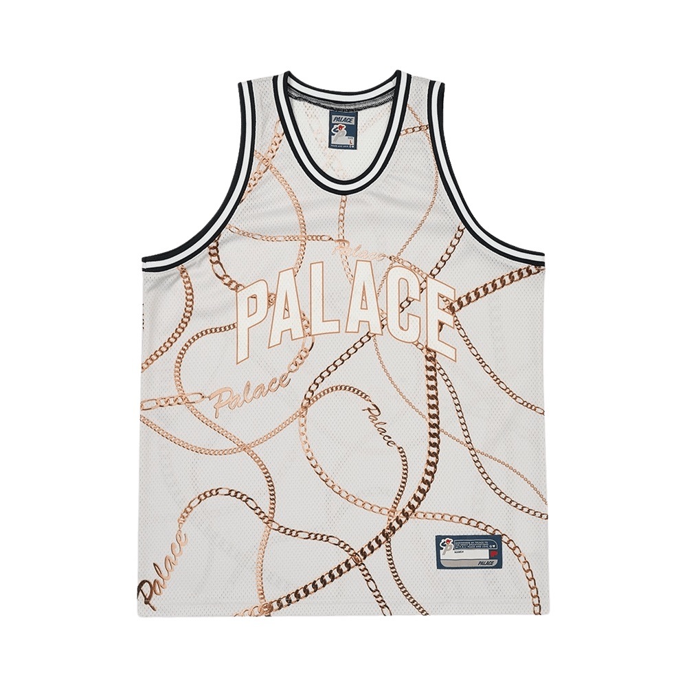 Palace CHAIN BASKETBALL VEST CLOUDY Mesh Jersey Men’s Size Large All Over Print